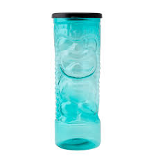 PLASTIC TIKI GLASS - 24OZ - BLUE