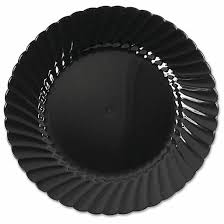 6 INCH PLASTIC PLATE / BLACK (1,000/CS)