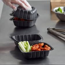 6 X 6 / MICROWAVEABLE / BLACK / CLEAR PLASTIC HINGED