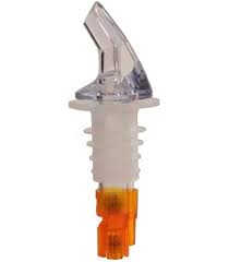 .5 OZ. CLEAR SPOUT / ORANGE TA IL MEASURED LIQUOR POURER WITH