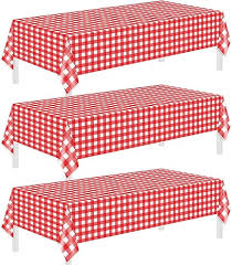 PLASTIC TABLE COVER / RED-WHITE / 40" X 300' (EACH)