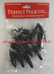 BLACK PLASTIC POUR SPOUTS (DOZEN)