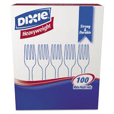 DIXIE / PLASTIC CUTLERY, FORKS, HEAVYWEIGHT, CLEAR,