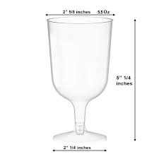 6 OZ PLASTIC WINE GLASS / 2-PIECE / SLEEVE OF 12