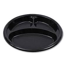 10 INCH PLASTIC PLATE / BLACK (500/CS)