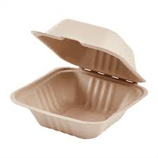 6 X 6 / BIODEGRADABLE MOLDED FIBER HINGED TRAY (500/CS)