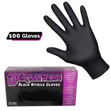 NITRILE POWDER-FREE / EXTRA LARGE / BLACK / 100 PER BOX
