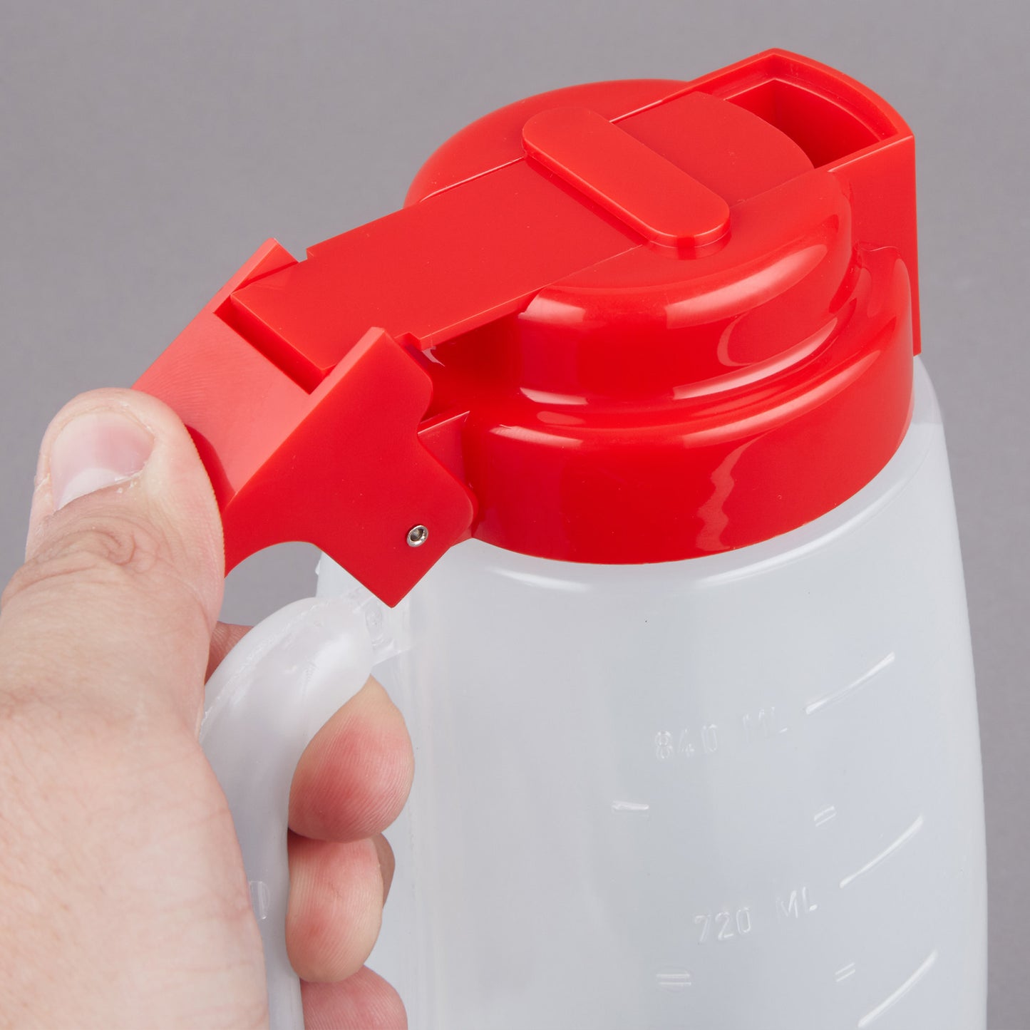 TABLECRAFT PP32R OPTION 32 OZ. DISPENSER JAR WITH RED TOP