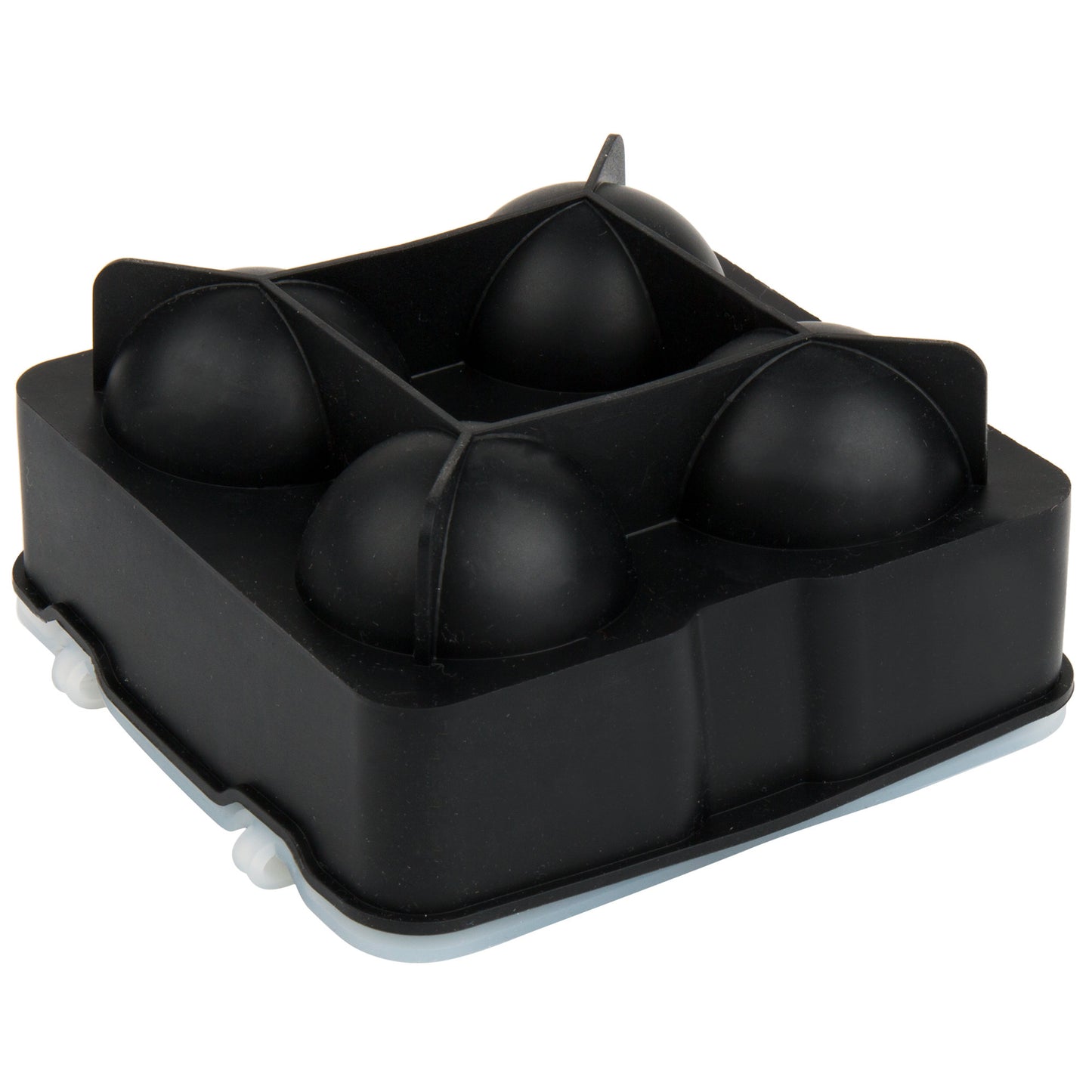BLACK SILICONE 4 COMPARTMENT 1 3/4" SPHERE ICE MOLD WITH LID