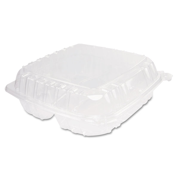 9 X 9.5 HINGED TRAY / CLEAR PLASTIC / 3 COMPARTMENT (200/CS)