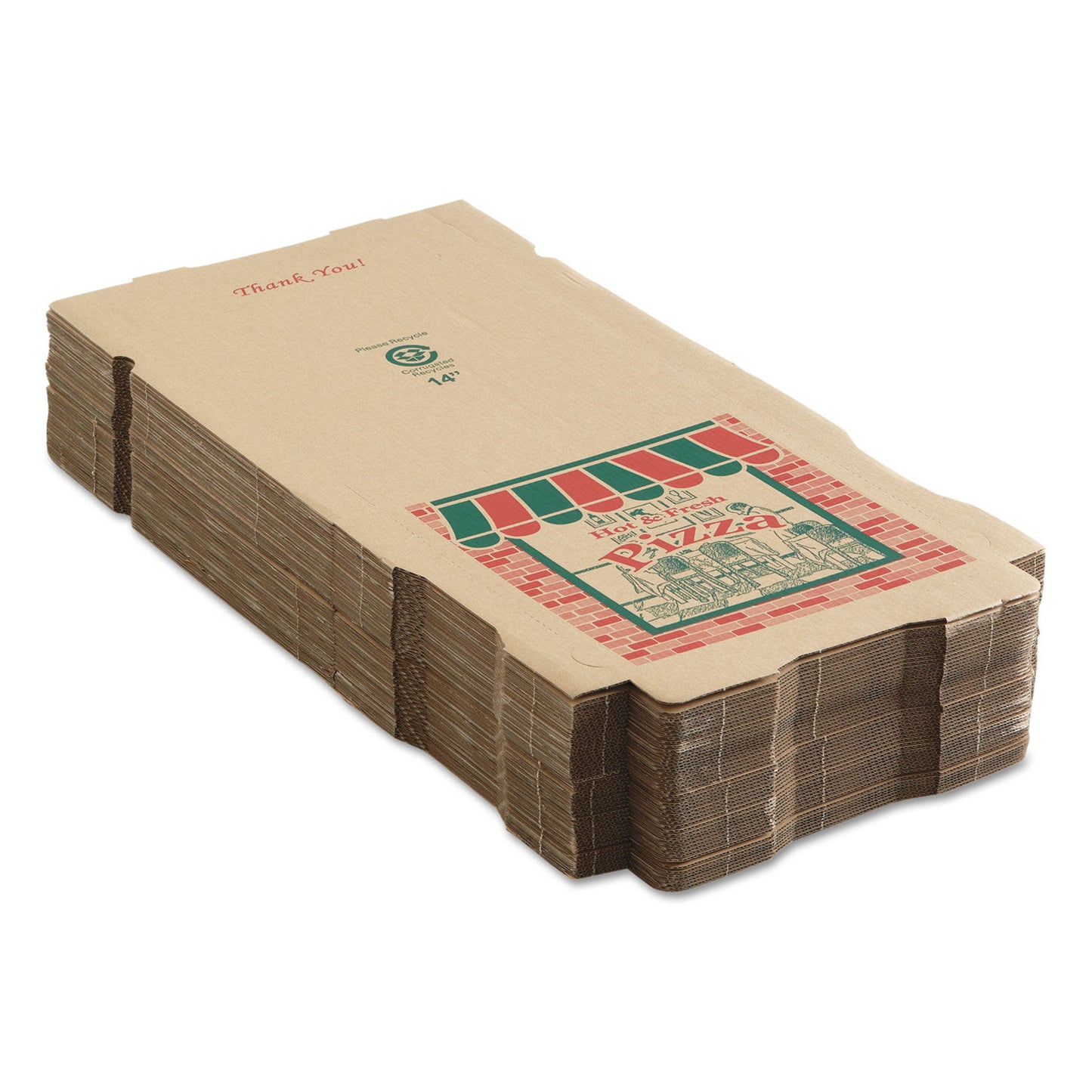 14 X 14 CORRUGATED KRAFT PIZZA BOX (50/CS)