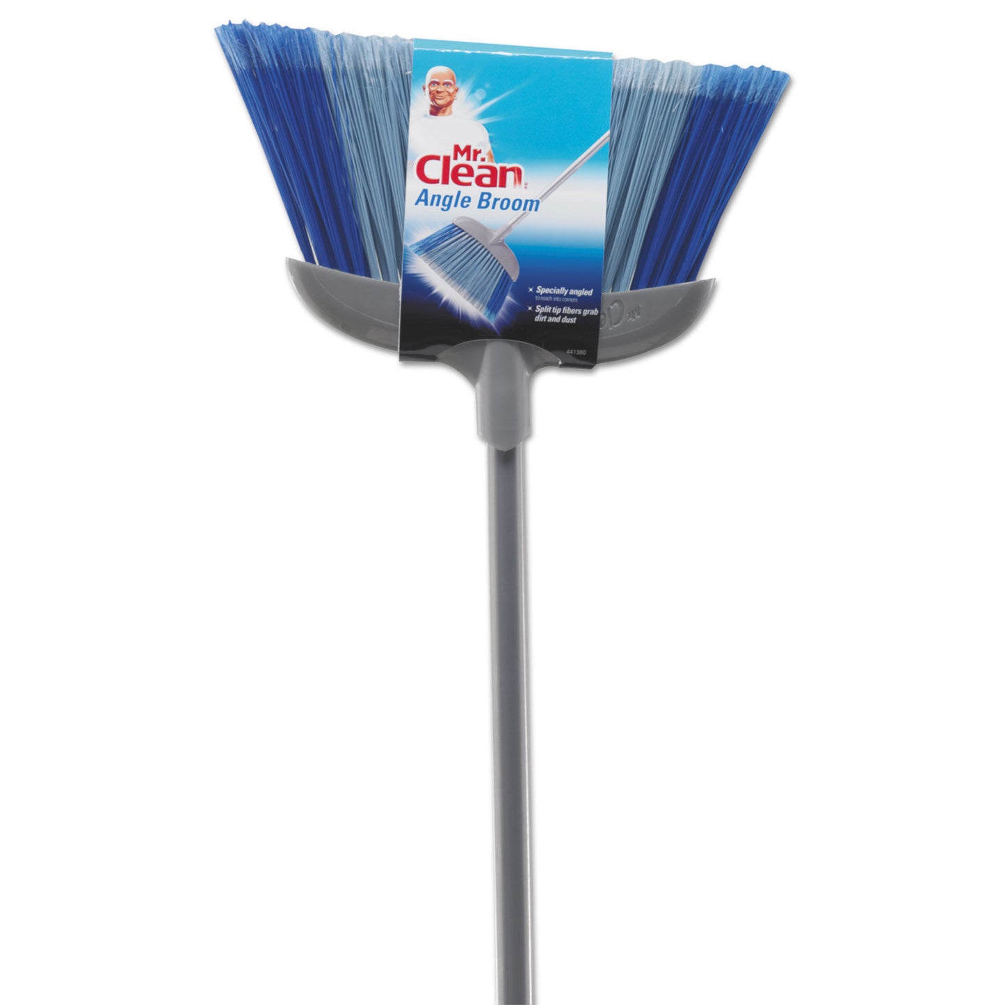 MR. CLEAN / DELUXE ANGLE BROOM, 5 1/2" BRISTLES, 55.37", METAL HANDLE, WHITE