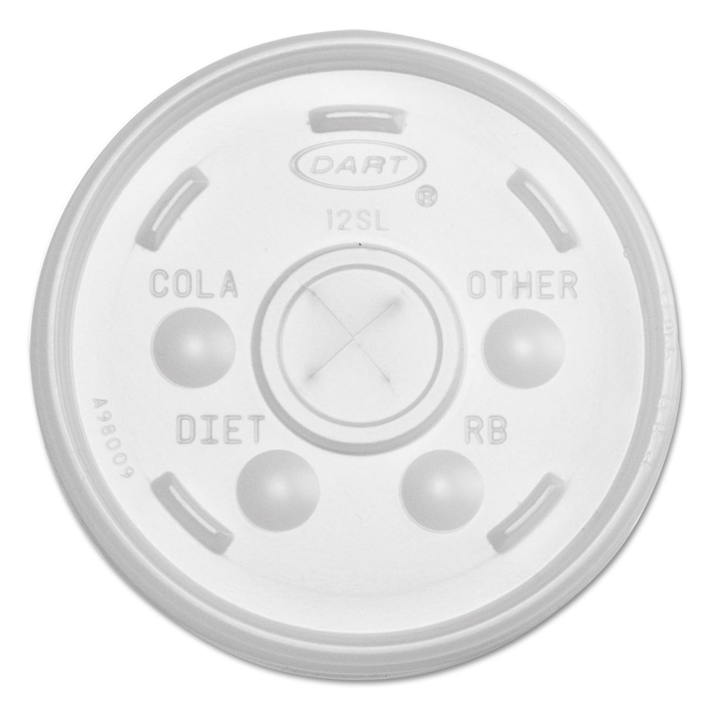 12SL / TRANSLUCENT STRAW SLOT LID (100/10/1,000)