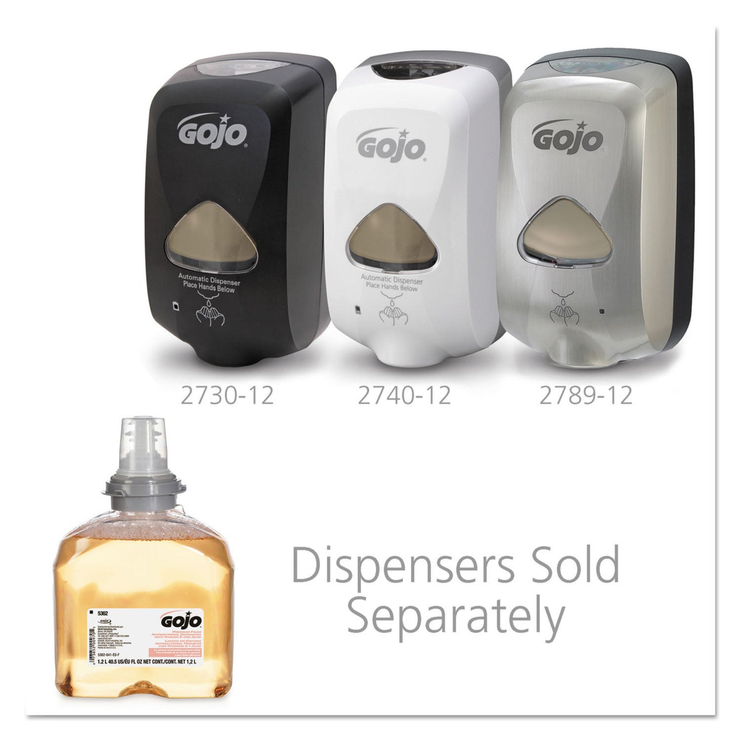 GOJO 5362 / PREMIUM FOAM ANTIBACTERIAL HAND WASH, FRESH FRUIT SCENT, 1200ML (2/CS)