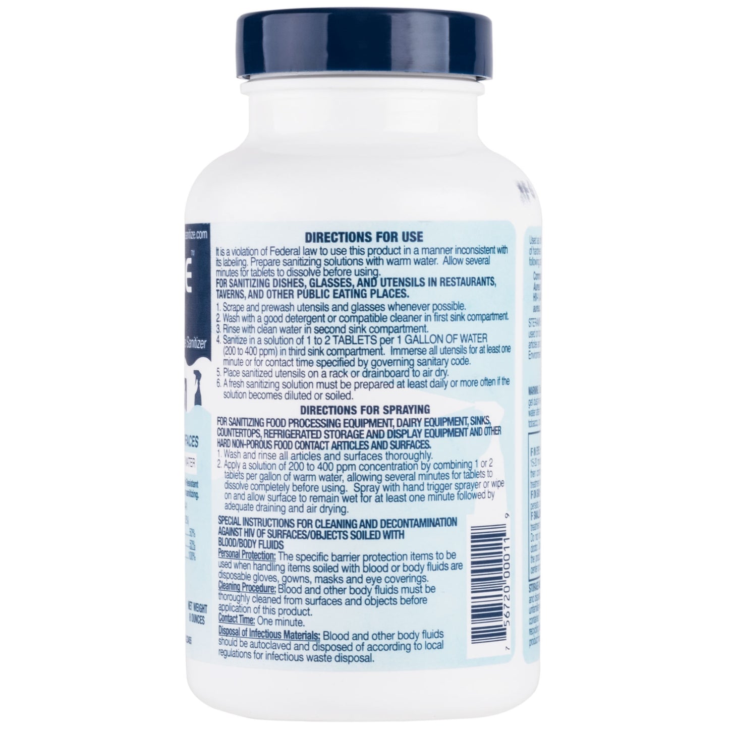 SANITAB / SANITIZER STERAMINE TABLETS (150 COUNT) (6/CS)