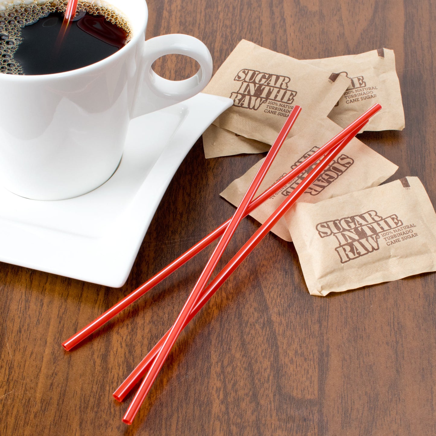 SIP STIR STRAW / 7.5" / RED WITH WHITE STRIPE (1,000/BOX) (10,000/CS)