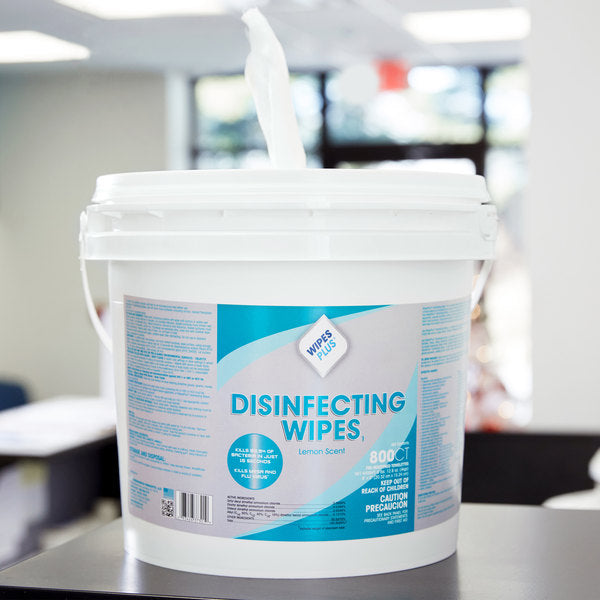 WIPESPLUS LEMON SCENT ALCOHOL FREE DISINFECTING WIPES AND BUCKET
