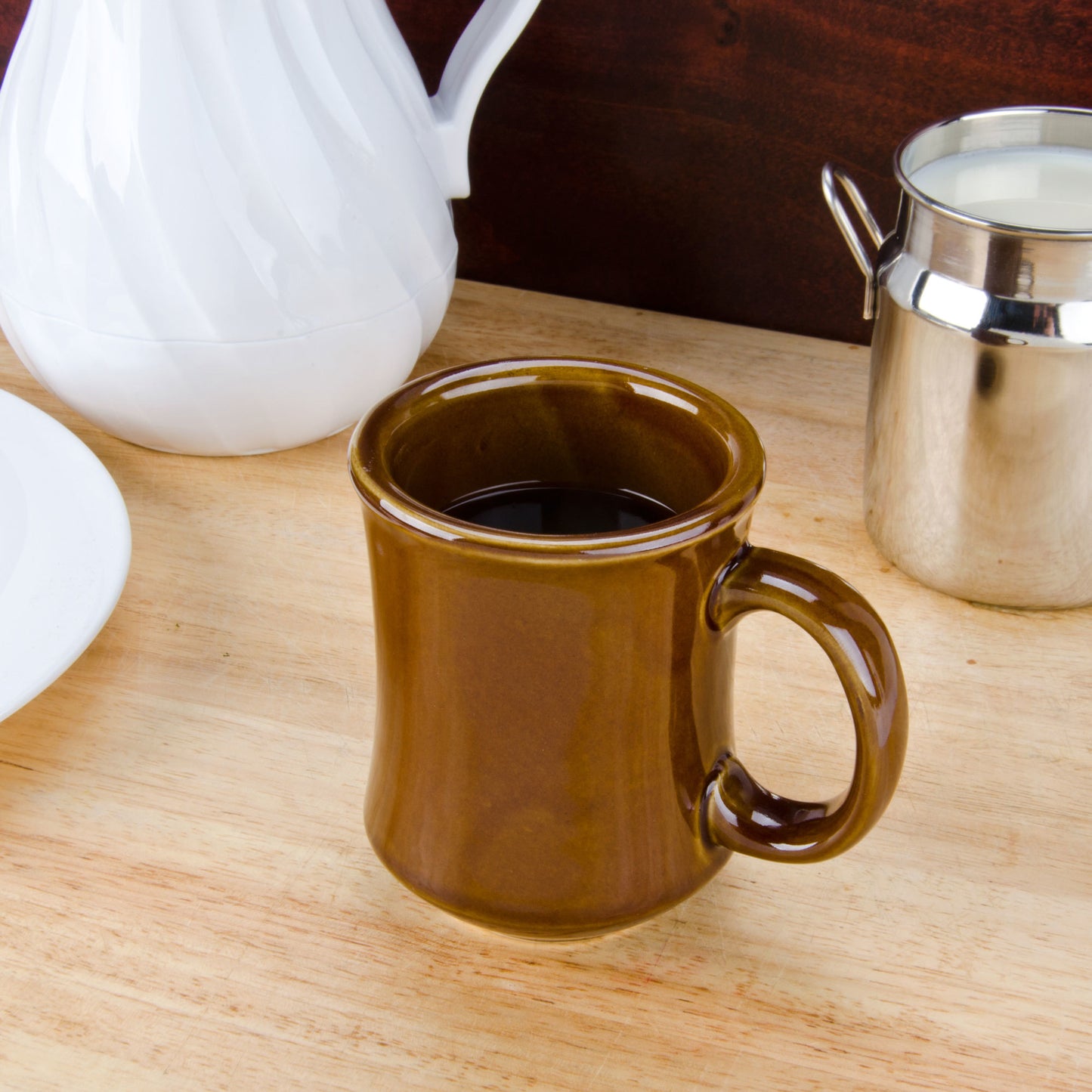 COFFEE MUG / 7 OZ. BROWN PRINCESS BELL SHAPED CHINA (36/CASE)