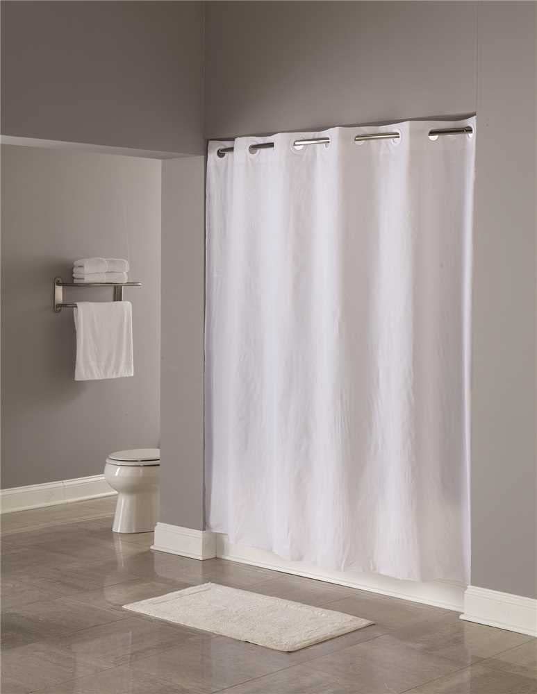 SHOWER CURTAIN / PIN DOT / HOOK-FREE POLESTER / 71 X 74