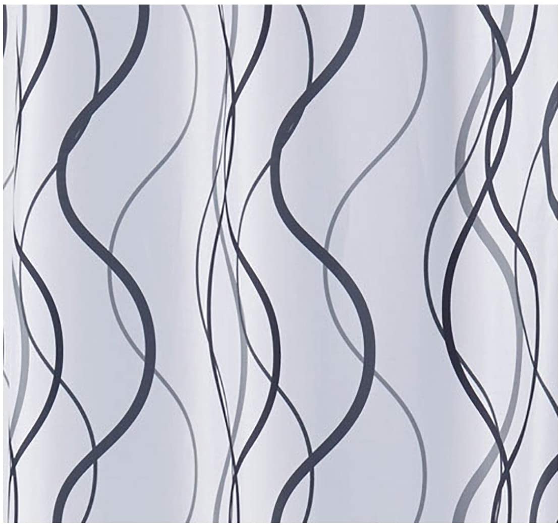 SHOWER CURTAIN / WAVES / HOOK-FREE POLYESTER 71 X 77