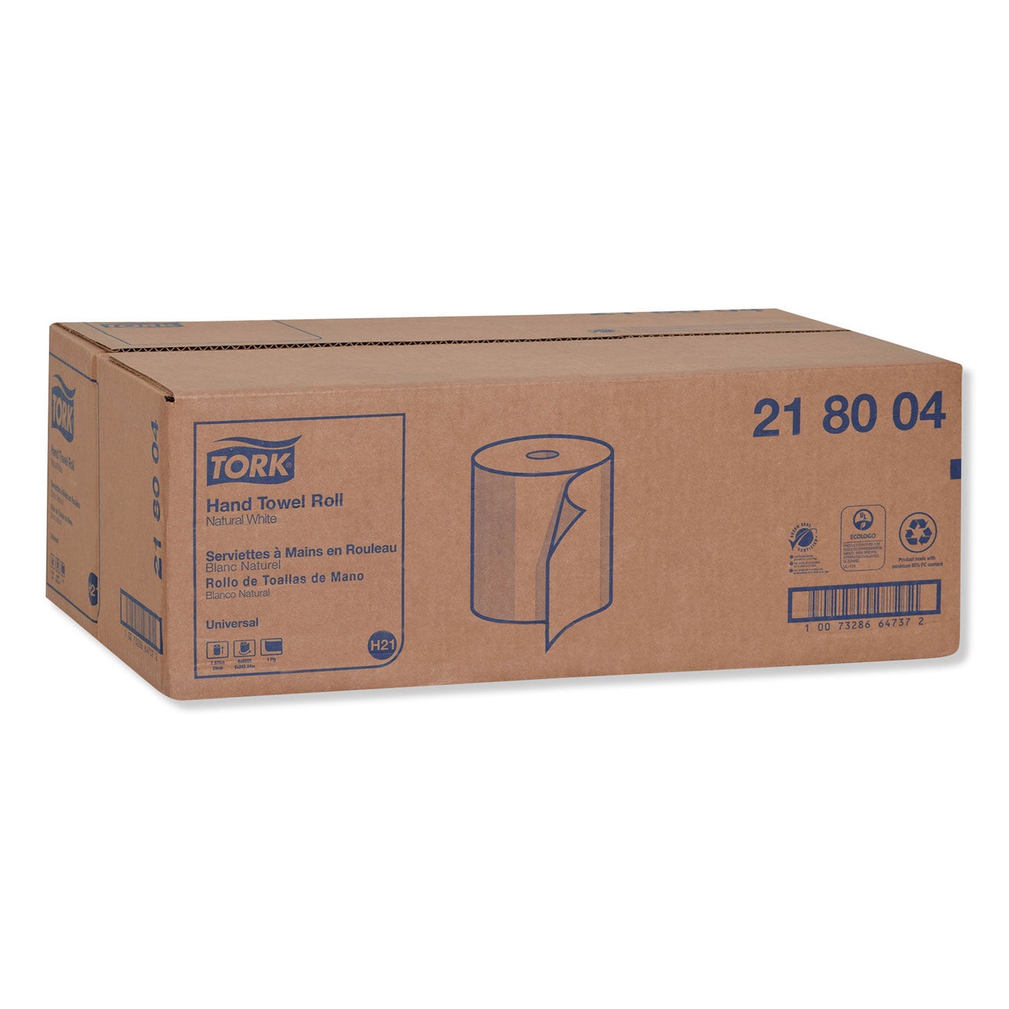 TRK218004 / HARDWOUND ROLL TOWELS / 7.88" X 800 FT / NATURAL WHITE (6/CS)