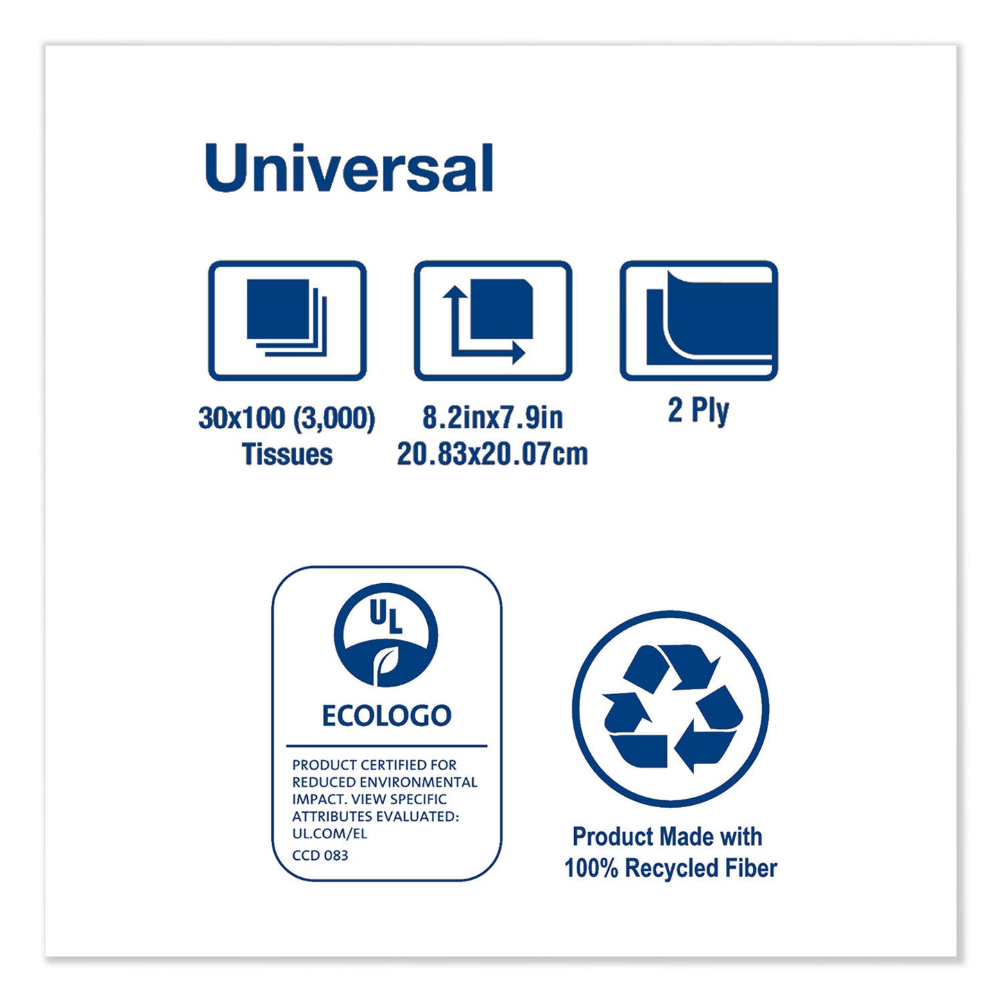 TRKTF6710A / TORK UNIVERSAL FACIAL TISSUE, 2-PLY, WHITE, 100 SHEETS/BOX, 30 BOXES/CARTON