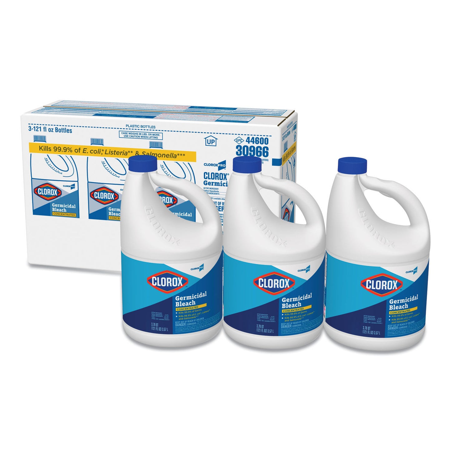CLOROX CONCENTRATED GERMICIDAL BLEACH, REGULAR, 121OZ BOTTLE, 3/CARTON