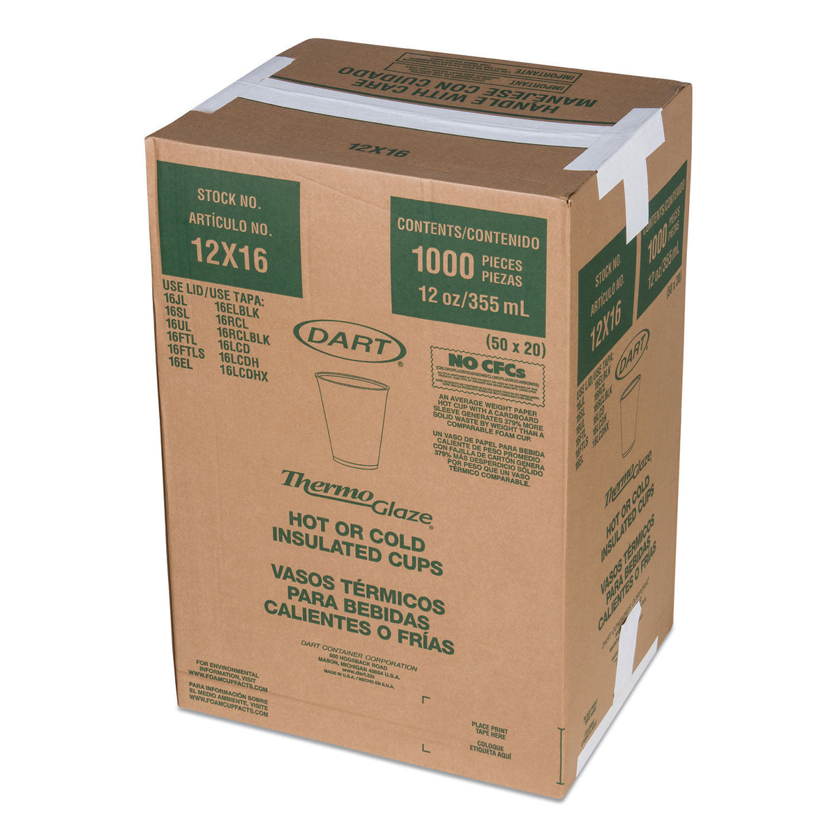 Dart Polystyrene Cup White 12oz x 20