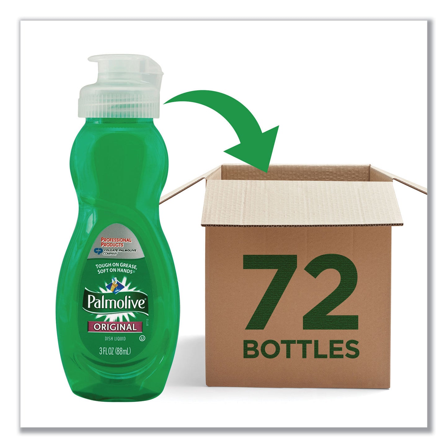 PALMOLIVE DISHWASHING LIQUID, ORIGINAL SCENT, 3OZ BOTTLE, 72/CARTON