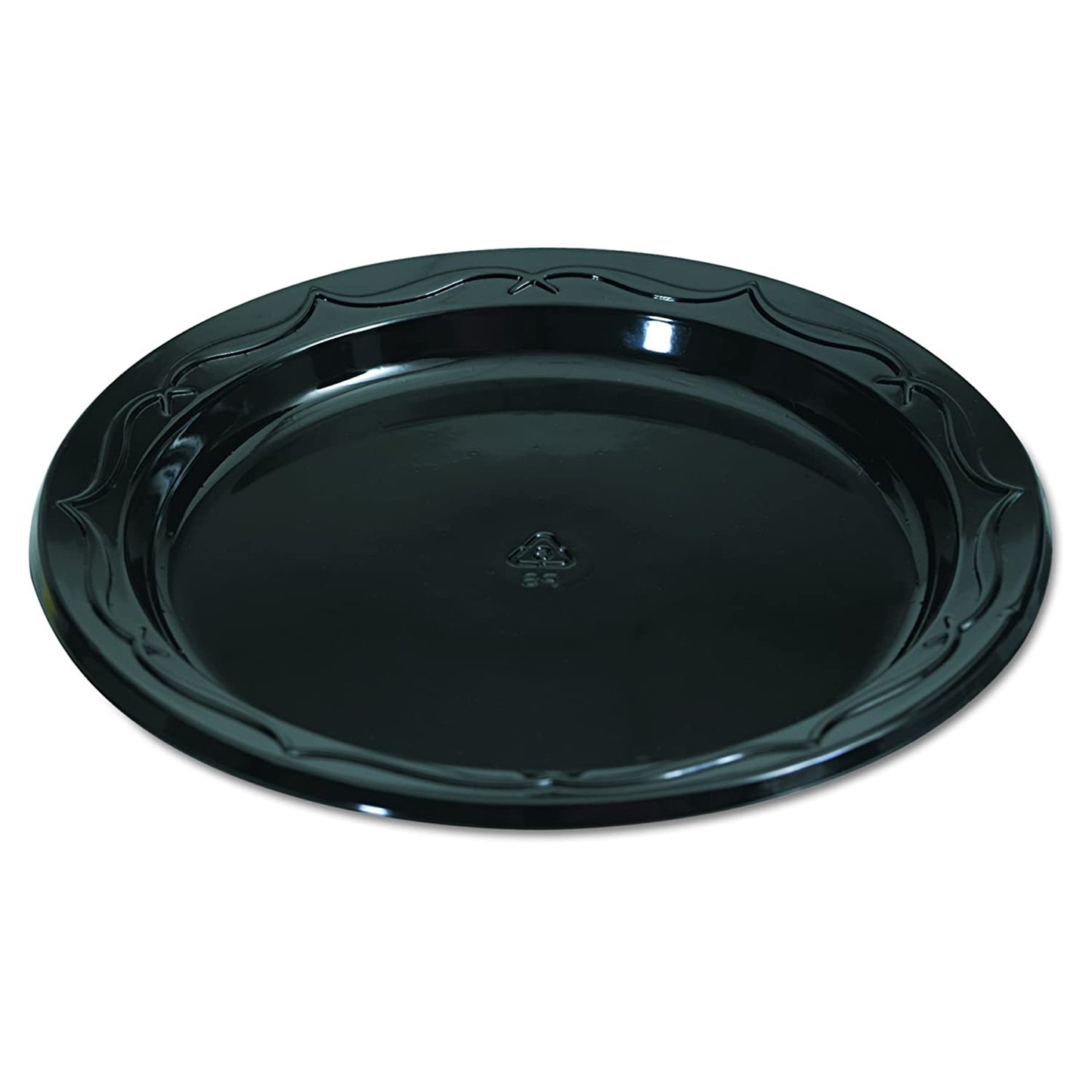 GENPAK SILHOUETTE 6" BLACK PLATE HI-IMPACT POLYSTYRENE | CASE 1000, 8 BAGS OF 125