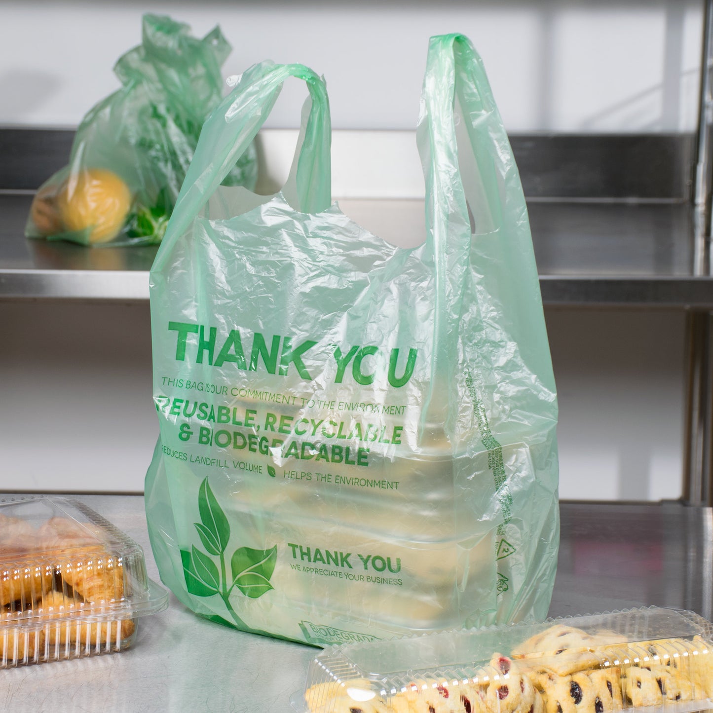 THANK YOU BAG / 1/6 SIZE / BIODEGRADABLE PLASTIC (500/CS)