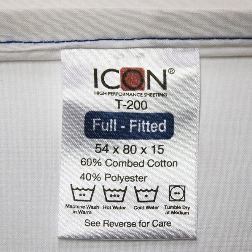 T200 / FULL SIZE FITTED SHEET / 54 X 80 X 15 / ICON (DOZEN)