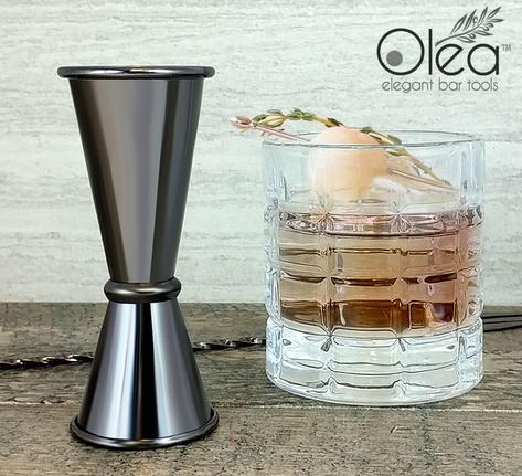 OLEA™ JAPANESE TALL JIGGER - GUNMETAL PLATED - 1 1/2OZ X 1OZ