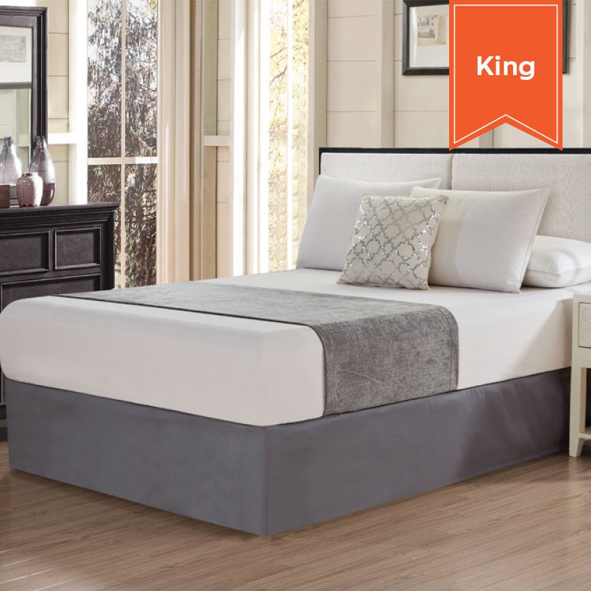 CHENILLE BED SCARF / KING / CASTLE ROCK GREY / 26 X 108 (EACH)