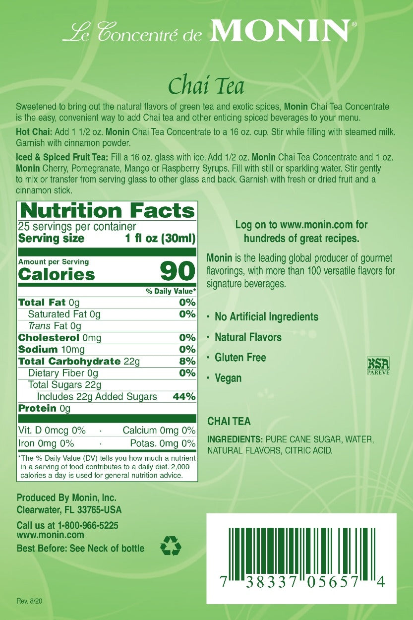 CHAI TEA / 7:1 CONCENTRATE / 750 ML (EACH)