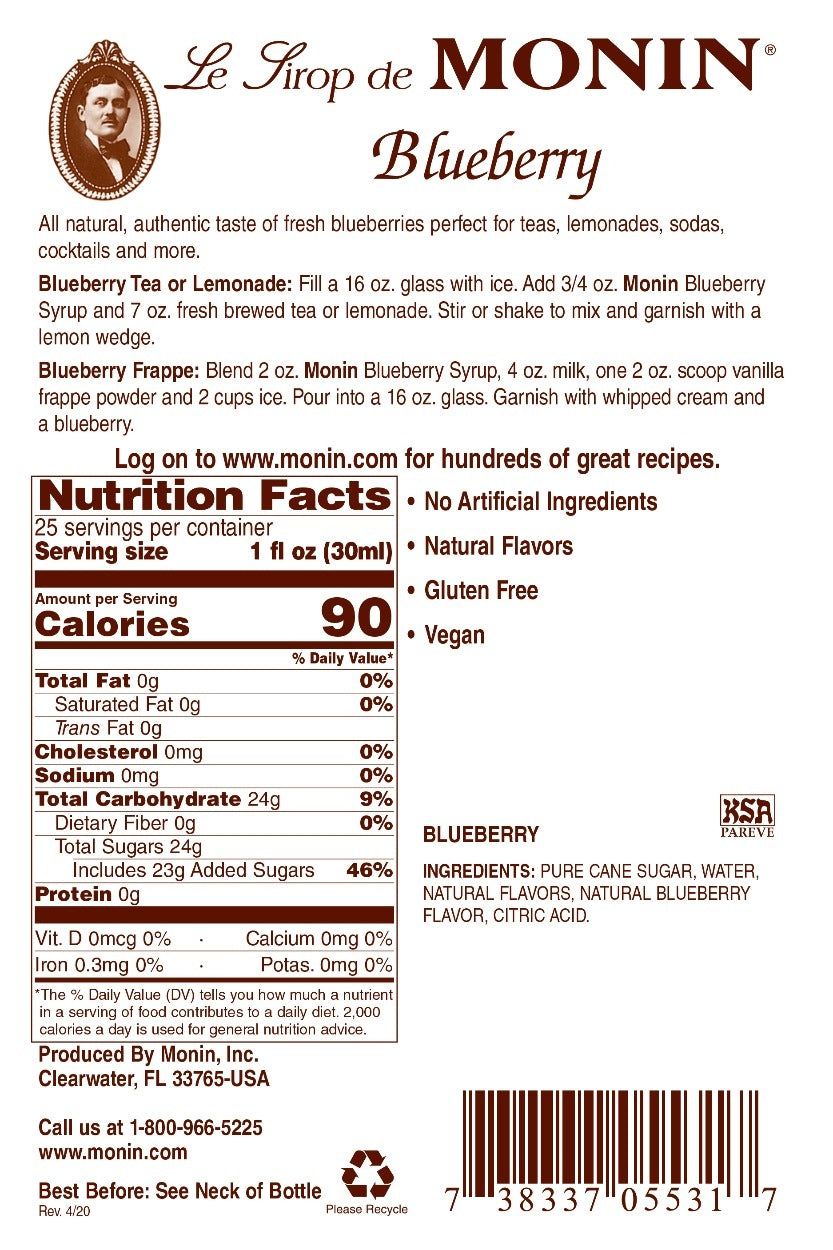 BLUEBERRY / MONIN / 1 LITER / (4/CS)