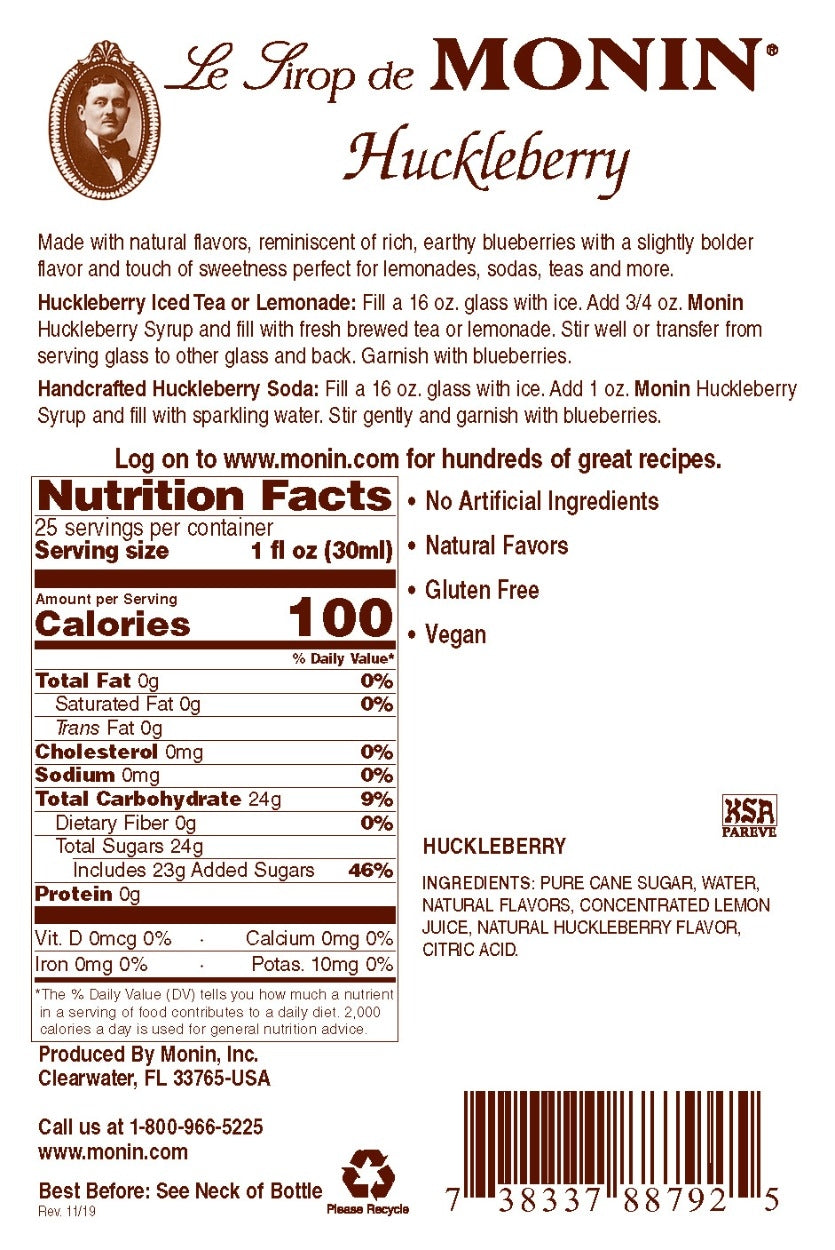 HUCKLEBERRY / MONIN / 750 ML / EACH