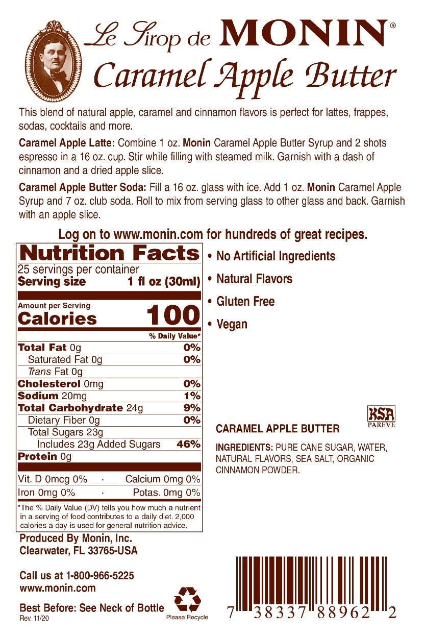 CARAMEL APPLE BUTTER / MONIN / 1 LITER / (4/CS)