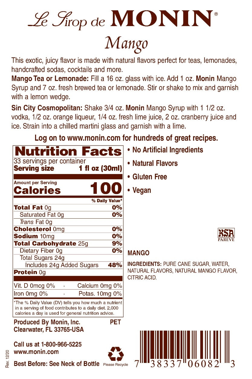 MANGO / MONIN / 1 LITER / (4/CS)
