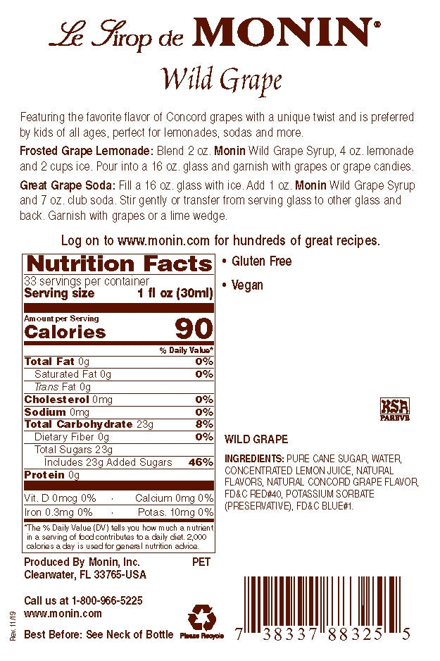 GRAPE, WILD / MONIN / 1 LITER / (4/CS)