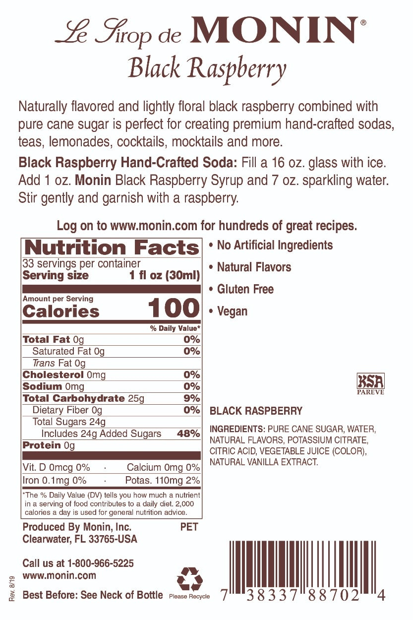 BLACK RASPBERRY / MONIN / 1 LITER / (4/CS)