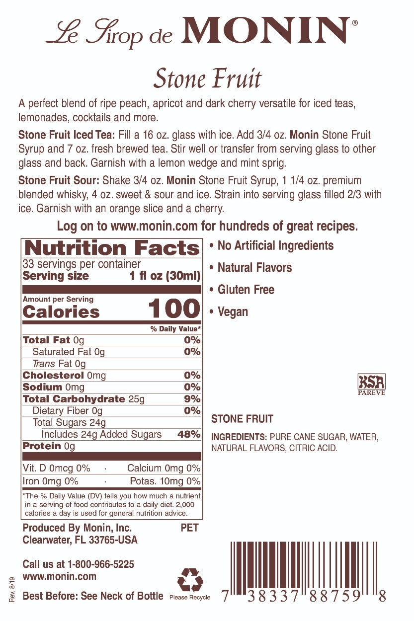 STONE FRUIT / MONIN / 1 LITER / (4/CS)