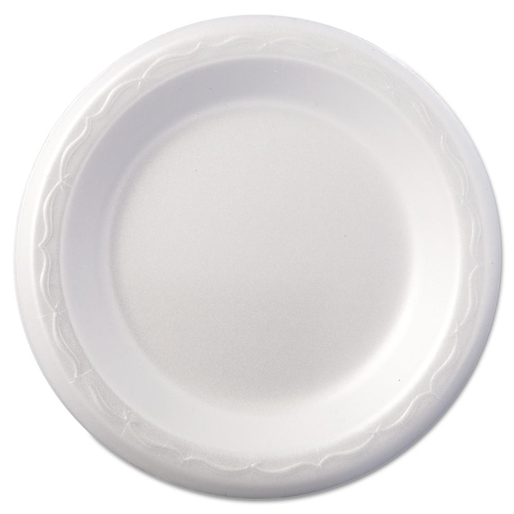 GENPAK 6" WHITE FOAM PLATE NON LAMINATED - 8/125 CASE (1000)