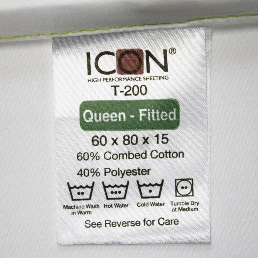 T200 / QUEEN FITTED SHEETS 60 X 80 X 15 EXTRA LONG EXTRA DEEP ICON LUXURY SHEETING (DOZEN) (2/CS)