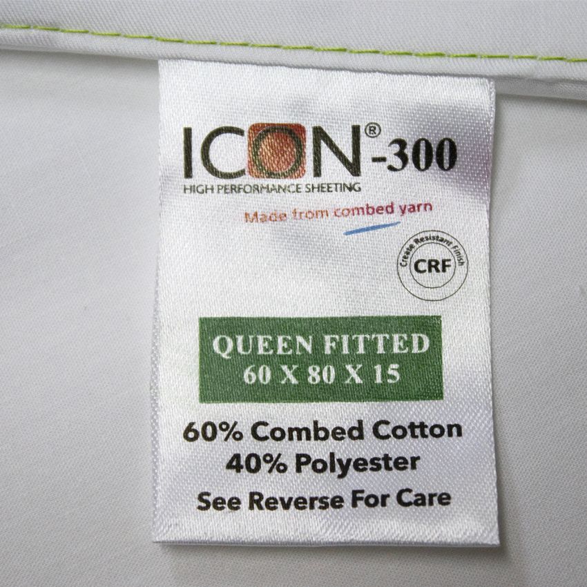 ICON-300 QUEEN FITTED SHEET / 60 X 80 X 15 / TWILL WEAVE (DOZEN)