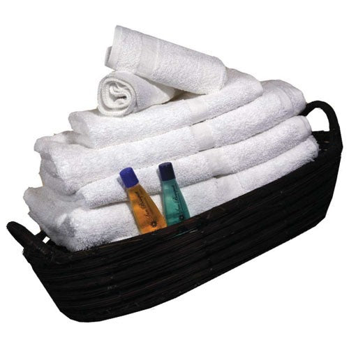 GANESH CLASSIC CAM BORDER WASHCLOTHS 12X12 100% COTTON WHITE 1LB/DZ