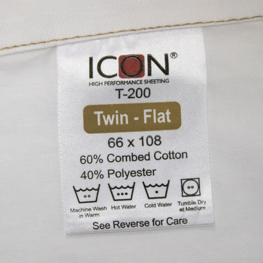 T200 / TWIN SIZE / FLAT SHEET / ICON / 66 X 108 (DOZEN)
