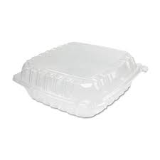 9 X 9.5 / 3 CMPMT / CLEAR PLASTIC HINGED TRAY (200/CS)