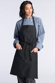 3 POCKET BIB APRON - BLACK