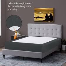 TAILORED BOX SPRING COVER / CHARCOAL GREY / KING / 78 X